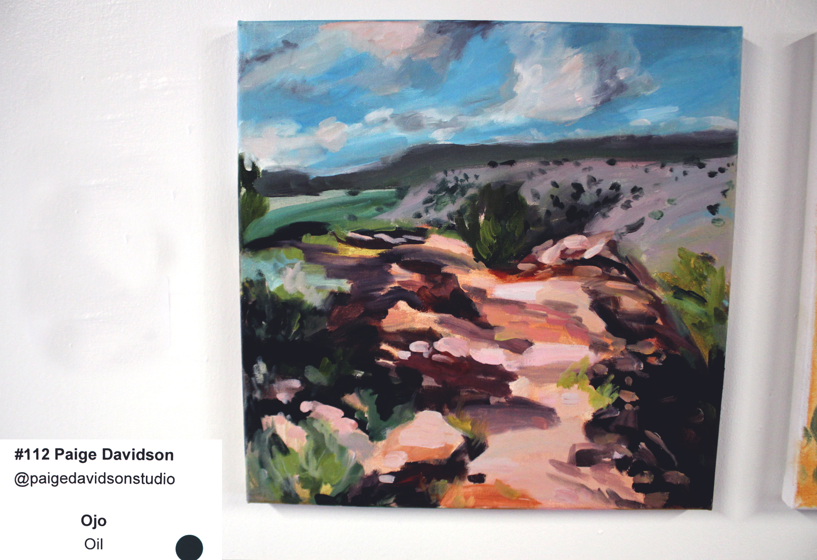 A Texas landscape painting.

#112 Paige Davidson @PaigeDavidsonStudio 
Ojo
Oils